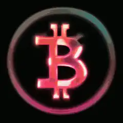glowing bitcoin symbol changing colors