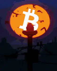 Bitcoin moon with bats