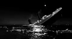 Titanic sinking at night