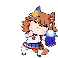 Chibi Sanae dancing with crystal ball
