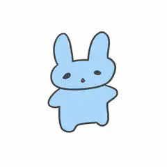 cute blue bunny character