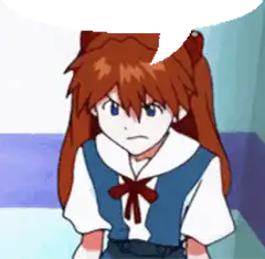Asuka yelling in anime