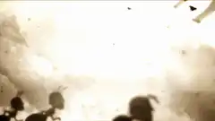 Ants marching in sepia war scene