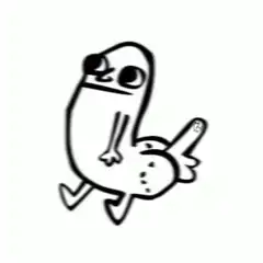 zooming cartoon character giving the finger