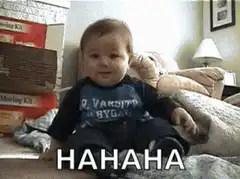Baby laughing and falling over