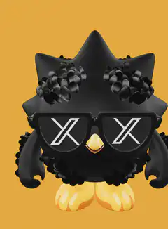 Black bird with X sunglasses