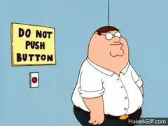 Peter Griffin pushes the button