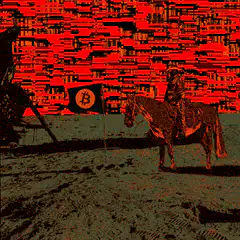 Bitcoin flag on horseback