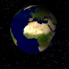 Rotating Earth in space