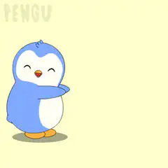 cute blue penguin dancing
