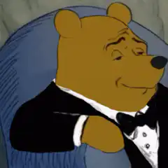 Winnie the Pooh sipping a martini