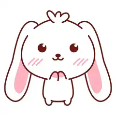 Cute cartoon bunny with hearts