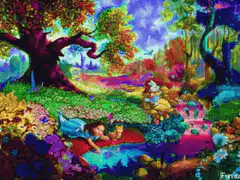 Alice in Wonderland painting animation