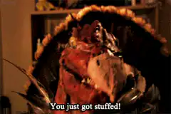 Woman screaming in bed after turkey