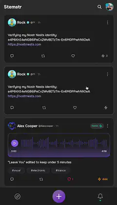 Stemstr app search and profile