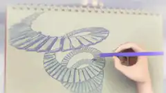 Hand drawing a spiral shell