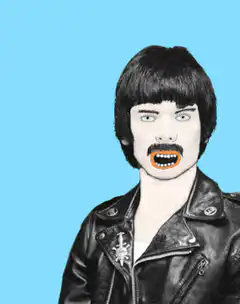 Freddie Mercury head spiral animation