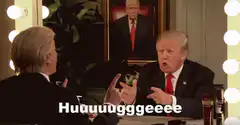 Donald Trump making a gagging noise