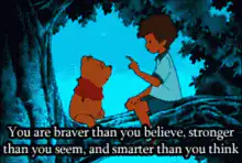 Winnie the Pooh and Christopher Robin encouraging quote