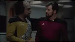 Worf hugs Data