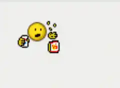 pixel emoji drinking milk and popcorn