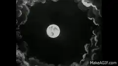 Moon with face gets hit by telescope