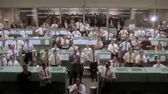 Office workers standing and clapping