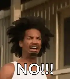 Man screaming NO!!!