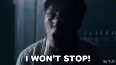 Man screaming I won't stop