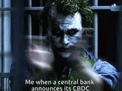 Joker clapping for CBDC