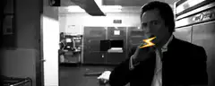 The Joker smoking a cigarette