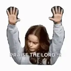 Woman raising hands praise the lord