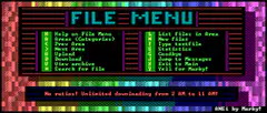 File Menu with rainbow border and black screen
