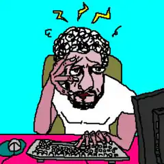 man stressed at computer