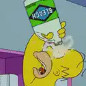 Homer Simpson drinking bleach