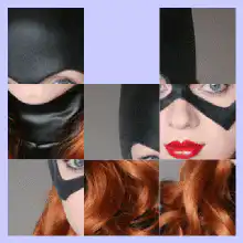 Catwoman face puzzle animation
