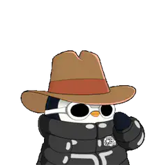 Cool penguin in hat and sunglasses