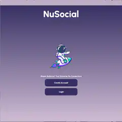 NuSocial app login and feed