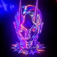 Neon skull and rings animation