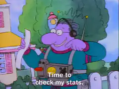 Mr. Sparkle checks his stats