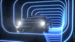 Lamborghini in neon tunnel
