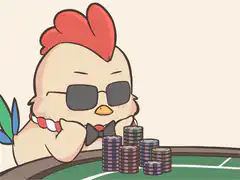 Cool chicken gambling with poker chips