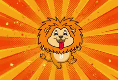 Cartoon Lion Roaring with Bitcoin Logo