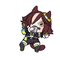 chibi horse girl drinking