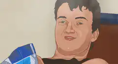 Man winking with milk