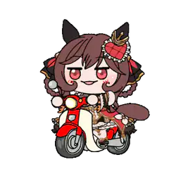 chibi girl riding scooter