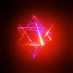 Neon geometric star rotating