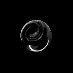 Black glossy sphere rotating