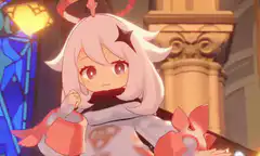 Paimon doing a finger heart