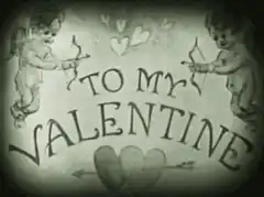 Vintage Valentine's Day Card with Cupids
